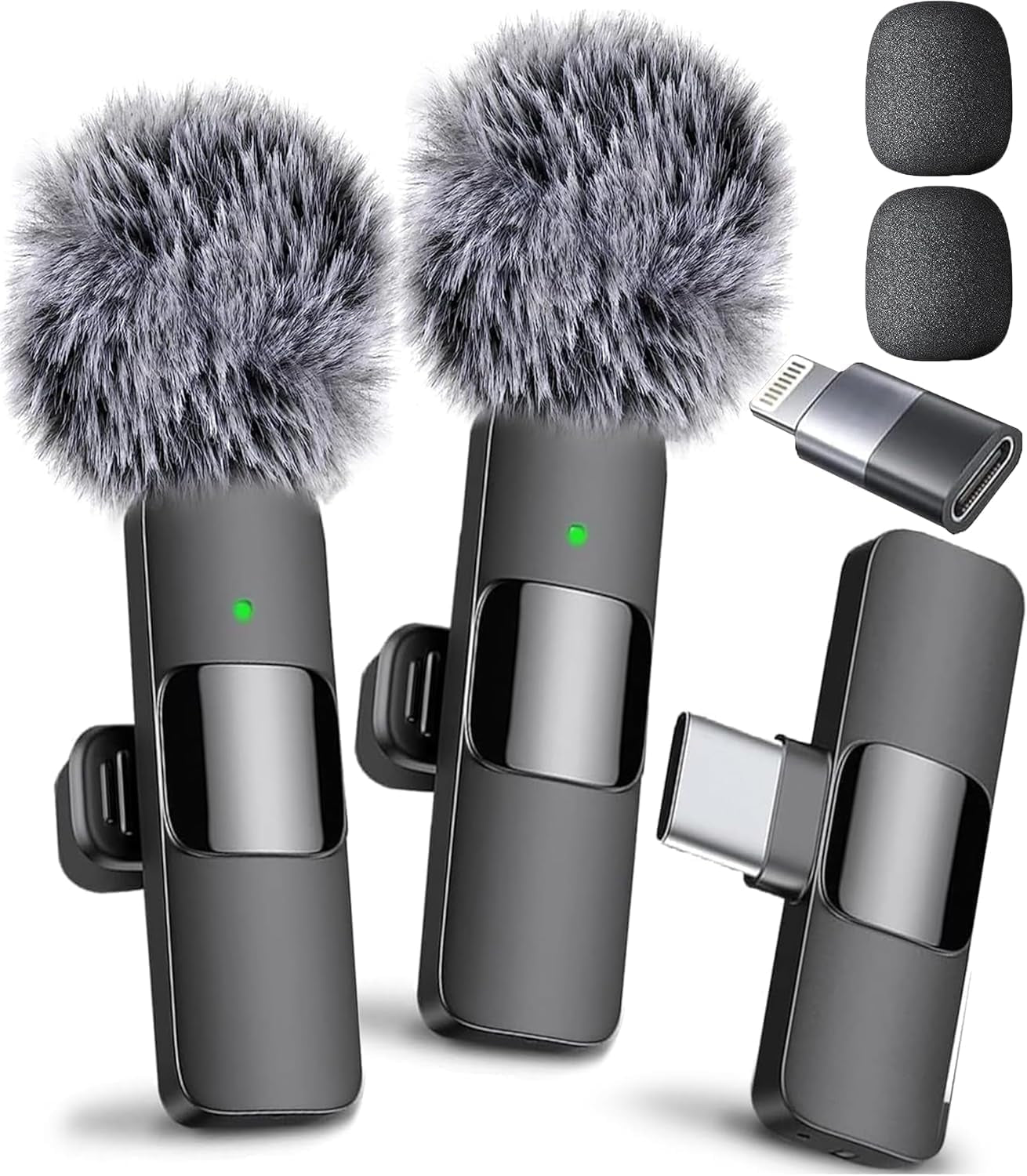 (Latest Model) - Professional Wireless Microphone for Iphone, Ipad, Android, Lavalier Microphone for Video Recording - Iphone Mic Crystal Clear Recording with USB-C for Content Creators