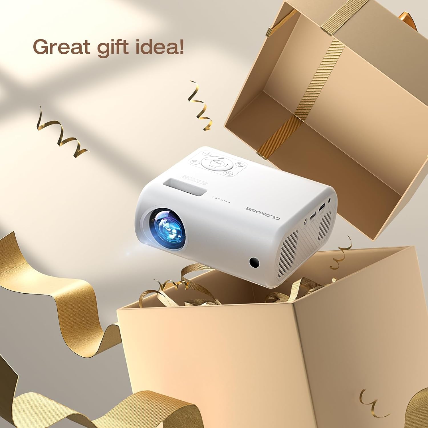 Mini Projector,  2024 Upgraded Portable Projector with 9000 Lux and Full HD 1080P, Movie Projector Compatible with Ios/Android Phone/Tablet/Laptop/Pc/Tv Stick/Box/Usb Drive/Game Console