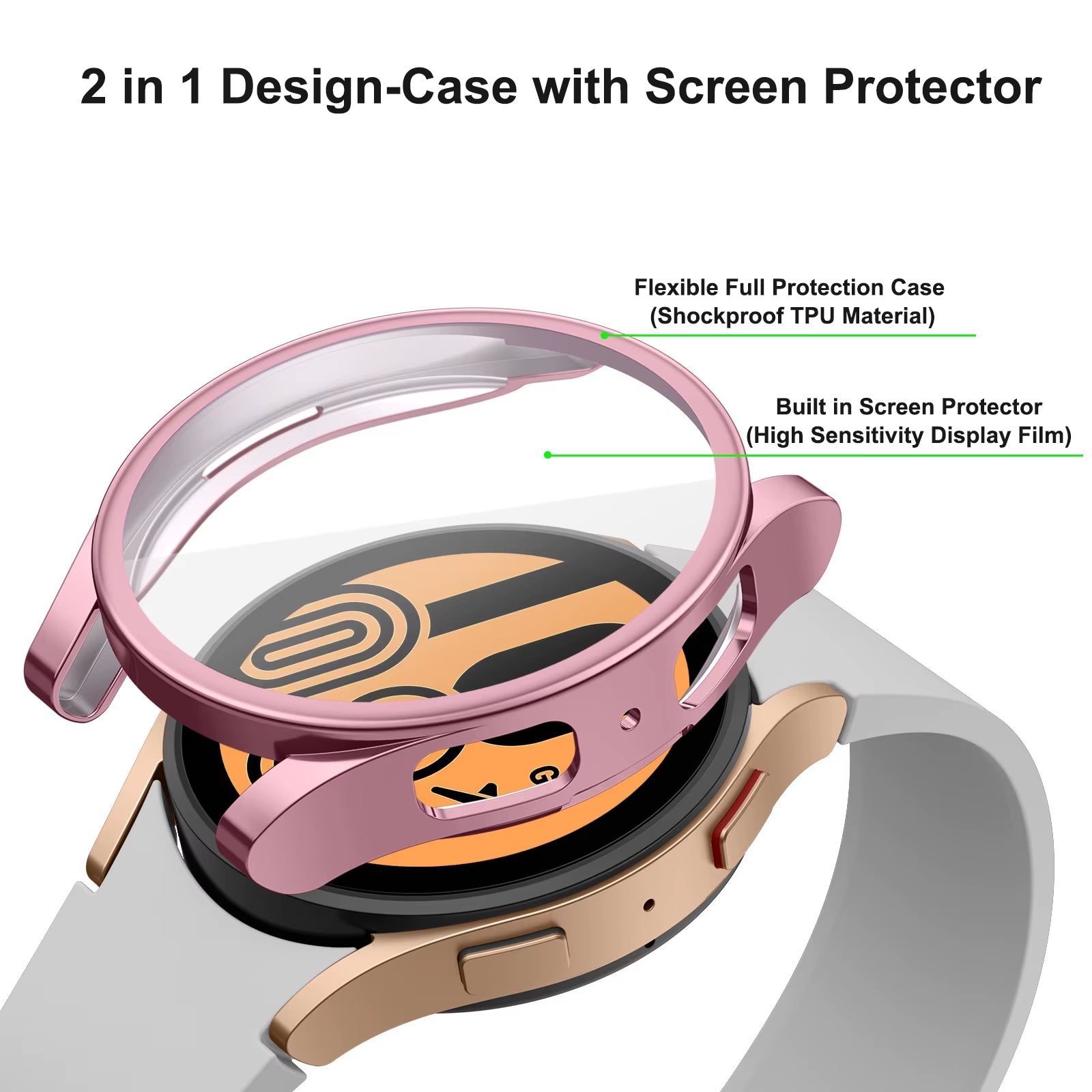 TPU Case+Silicone Strap for  Watch 4 5 6 7 40Mm 44Mm Band Screen Protective Cover Bumper for Galaxy Watch 4 5 6 7