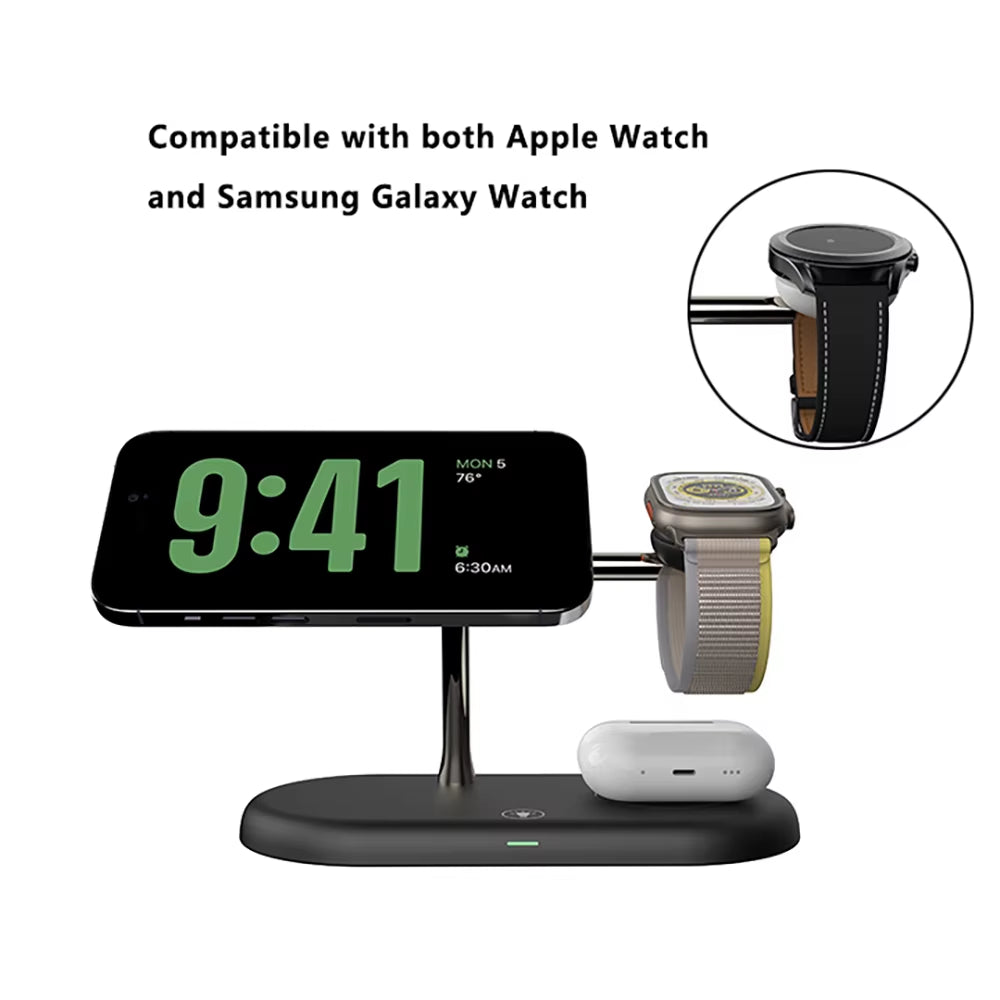 3 in 1 Wireless Charger Stand for Iphone 12/13/14/15/16/17 Fast Charging Station for Apple Watch 10 9 8 7 6 5 4 Airpods 2 3 Pro