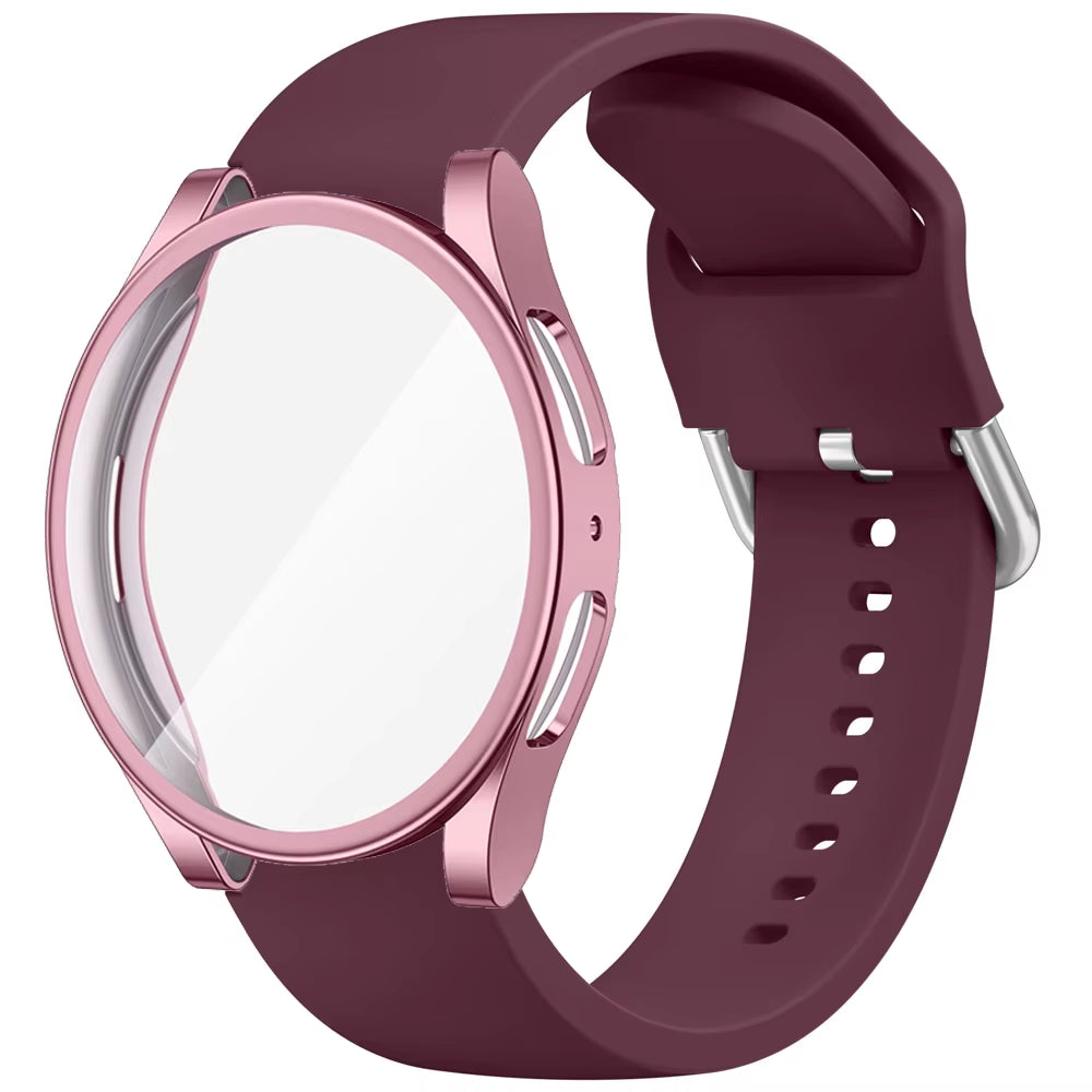 TPU Case+Silicone Strap for  Watch 4 5 6 7 40Mm 44Mm Band Screen Protective Cover Bumper for Galaxy Watch 4 5 6 7