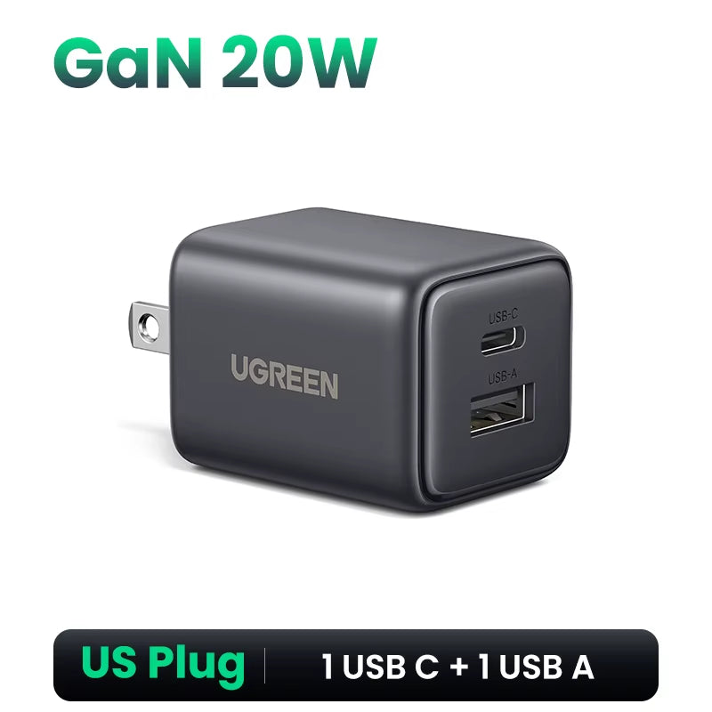 【US Plug】 20W 30W Gan Charger Mini PD 3.0 USB C Phone Charger for Iphone 16 15 14 Pro Samsung S25 Xiaomi Tablet Ipad Air