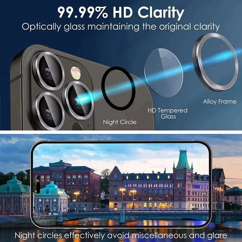 3Pcs Camera Lens Glass Protector for Iphone 11 12 13 14 15 16 Pro Max 12 13 Mini Protective Glass for Iphone 14 15 16 Plus