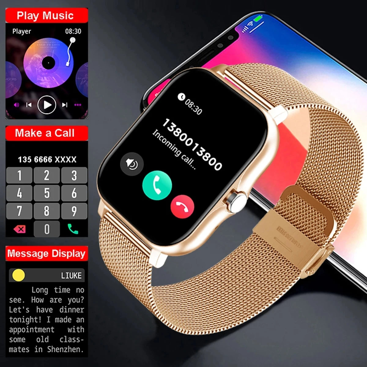 2025 Smart Watch 2.01‘’ Full Touch Amoled BT Call Sport Waterproof Watches Heart Rate Blood Pressure Smartwatch for Men Women