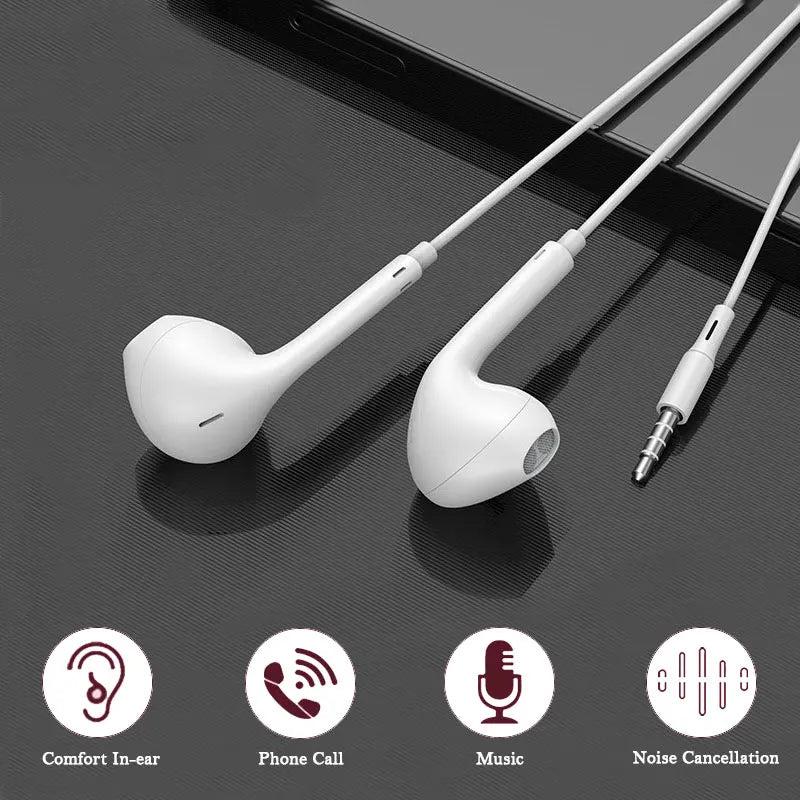 3.5Mm Wired Headphones in Ear Headset Wired Earphones with Microphone Stereo Earbuds Sports for Samsung Huawei Xiaomi Phones MP3