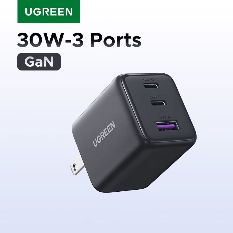 【US Plug】 20W 30W Gan Charger Mini PD 3.0 USB C Phone Charger for Iphone 16 15 14 Pro Samsung S25 Xiaomi Tablet Ipad Air